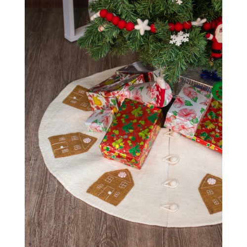 Felt Gingerbread Design Tree Skirt