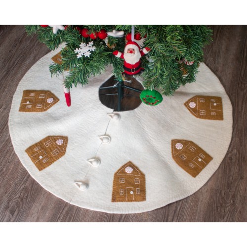 Felt Gingerbread Design Tree Skirt