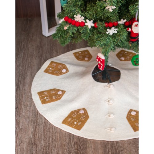 Felt Gingerbread Design Tree Skirt