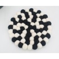 Checkered Round Felt Ball Trivet