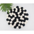 Checkered Round Felt Ball Trivet