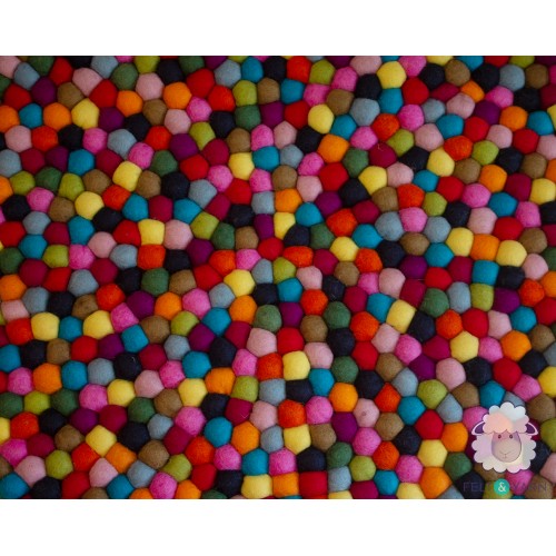 Multicolor Felt Ball Rug