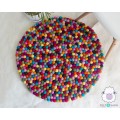 Fifteen color multicolor felt ball rug - Felt and Yarn Fifteen color multicolor felt ball rug - Felt and Yarn