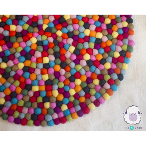 Multicolor Felt Ball Rug