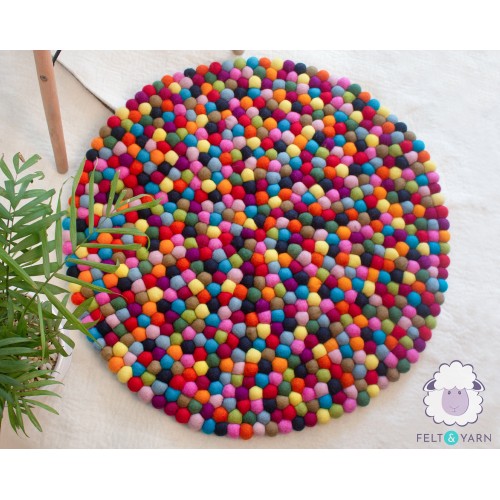 Multicolor Felt Ball Rug