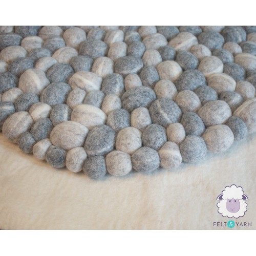 Light Gray Felt Stone Rug