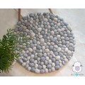 Light gray felt stone rug - Felt and Yarn