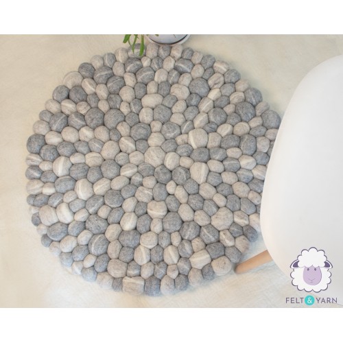 Light Gray Felt Stone Rug