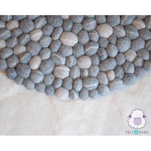 Light Gray Felt Stone Rug
