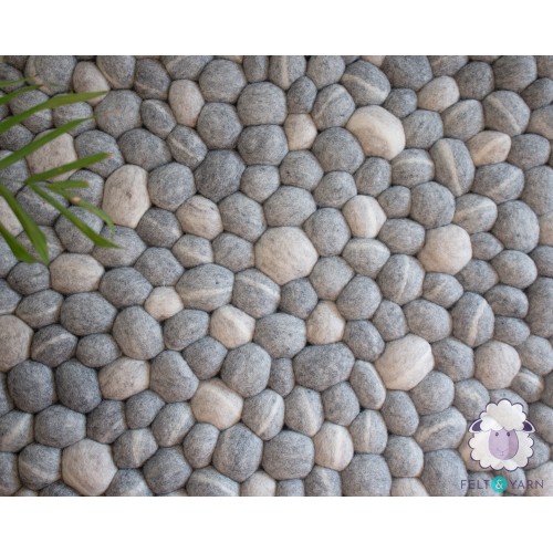 Light Gray Felt Stone Rug