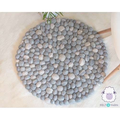 Light Gray Felt Stone Rug