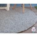 Off-white Gray Felt Ball Rug
