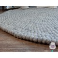 Off-white Gray Felt Ball Rug