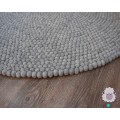 Off-white Gray Felt Ball Rug