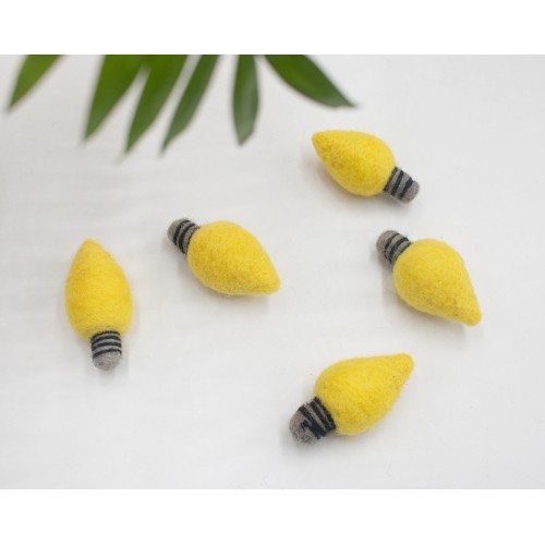 6-7cm Felt Christmas Light Bulb
