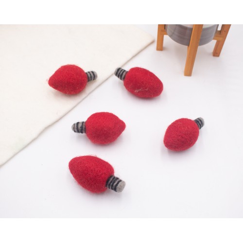 6-7cm Felt Christmas Light Bulb