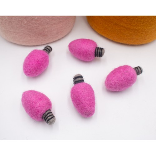 6-7cm Felt Christmas Light Bulb