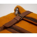 Handmade Wool Felt Backpack with Leather Strap