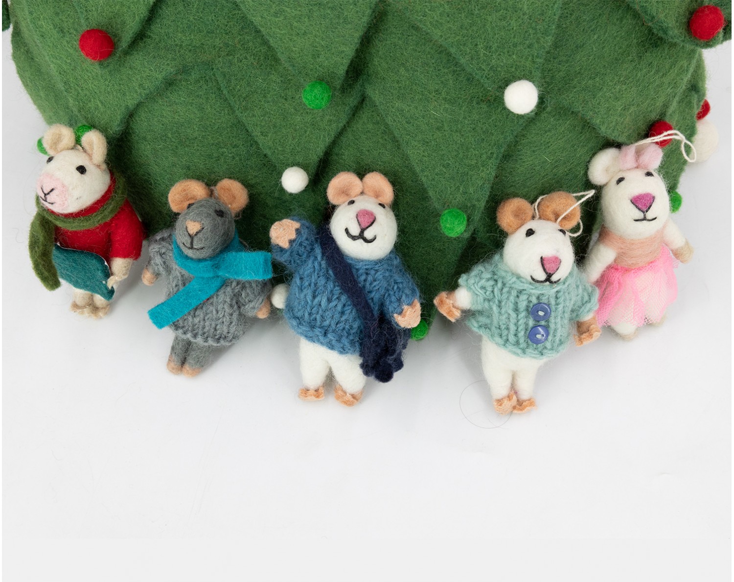 Shop 10cm Felt Mice Christmas Tree Ornaments [Free Shipping] - Felt and Yarn