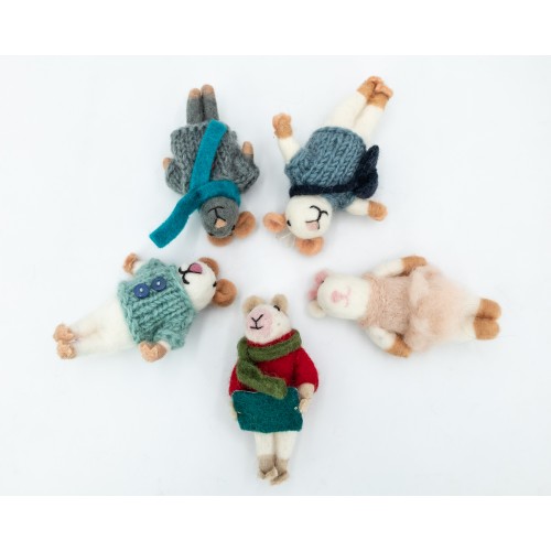 10cm Felt Mice Christmas Tree Ornaments