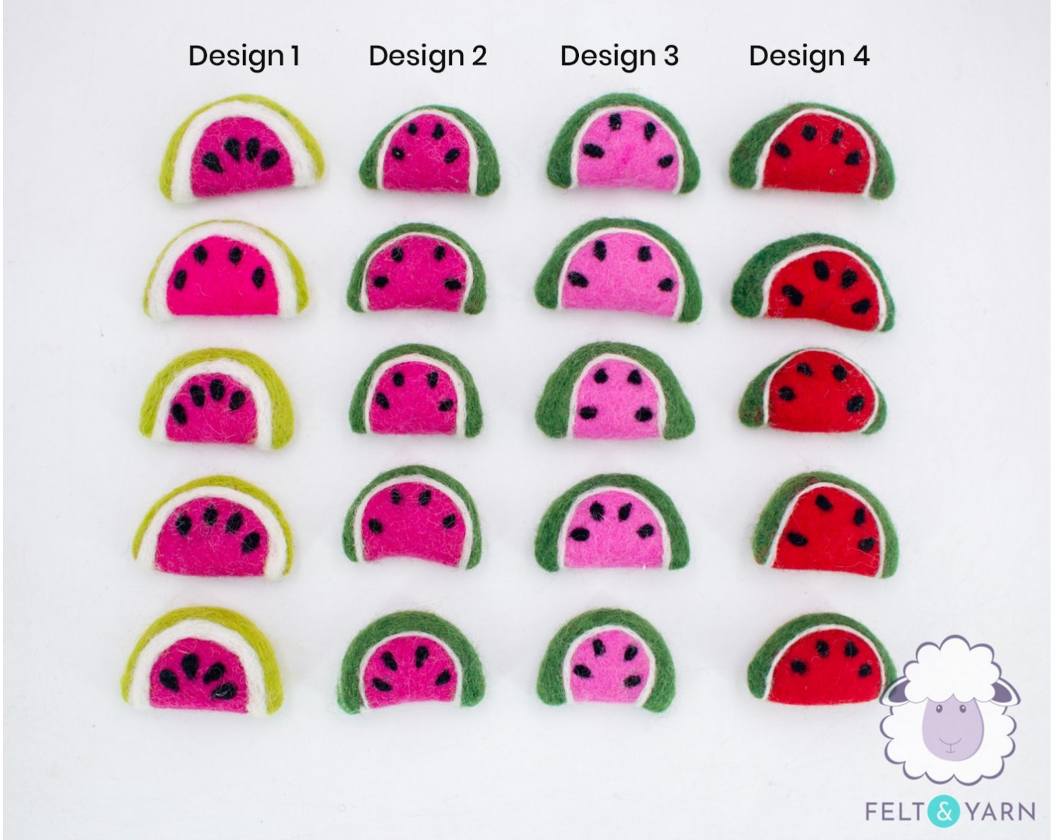 Handmade wool felt watermelon for pretend play- Felt and Yarn