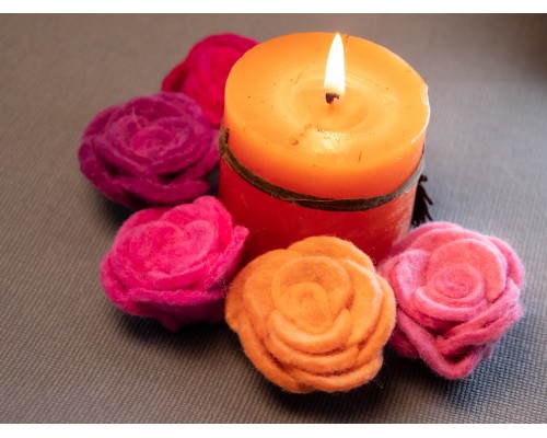 5.5cm Felt Valentines Roses