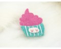 5-6cm Wool Felt Stitched Love Cupcake
