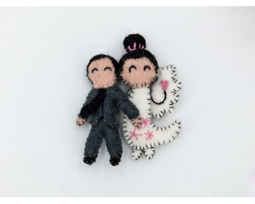 10cm Felt Valentines Couple