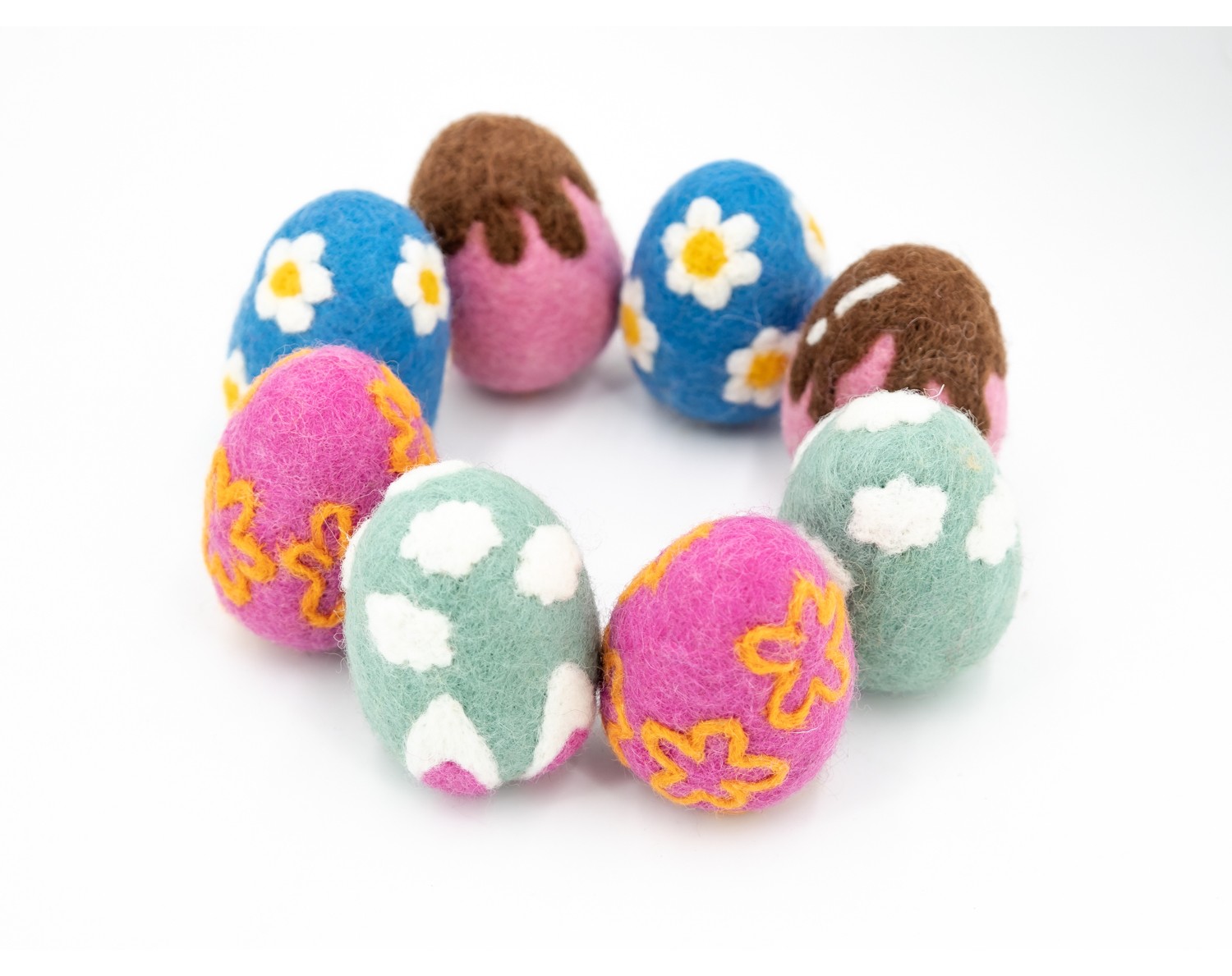 Handmade Wool Felt Easter Eggs in Bulk