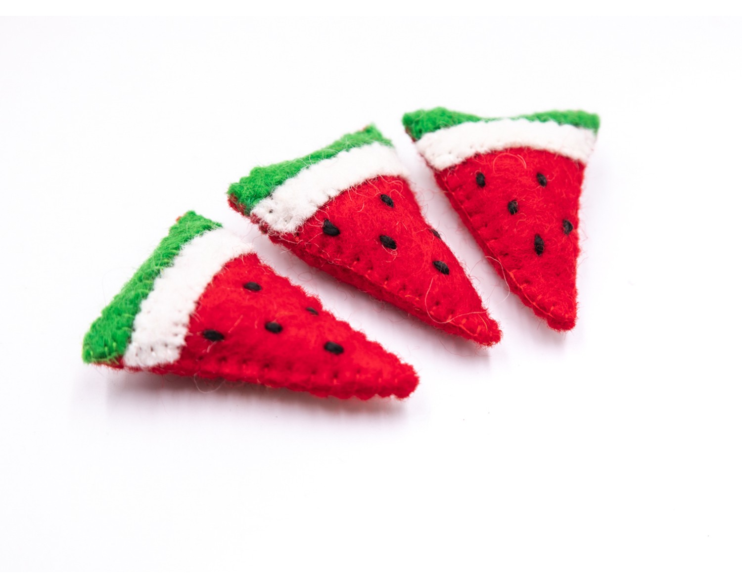 Handmade wool felt watermelon for pretend play- Felt and Yarn