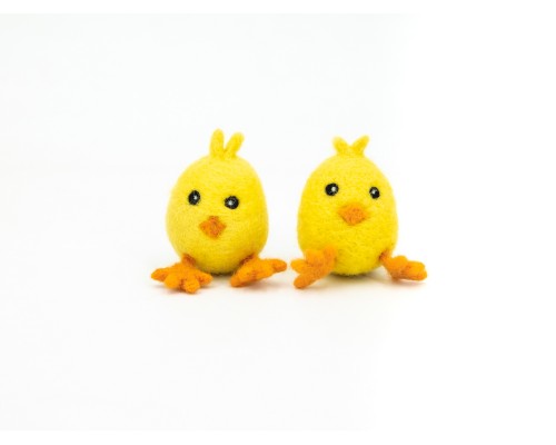 Needle Felted Chick with Egg