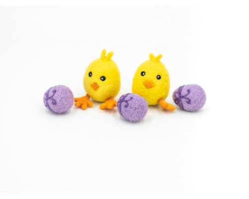 Needle Felted Chick with Egg