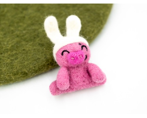 5cm Bunny Ear Felt Pig