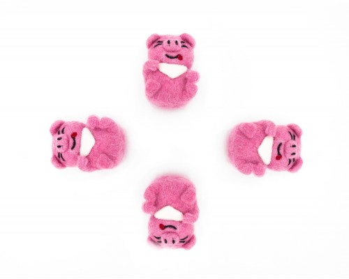 8cm Needle Felt Pig With Napkin