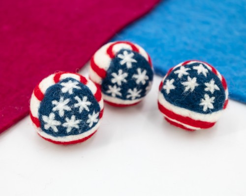 4cm Felt Baubles - 4th of July