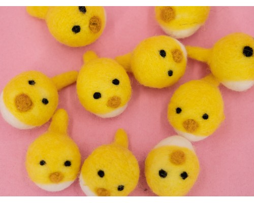 Felt Mini Chick Head Easter Ornament