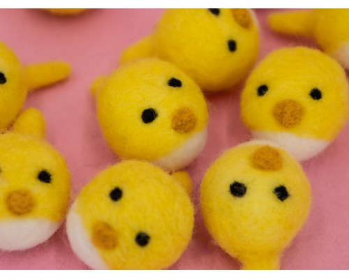 Felt Mini Chick Head Easter Ornament