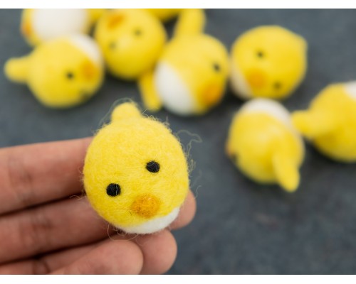 Felt Mini Chick Head Easter Ornament
