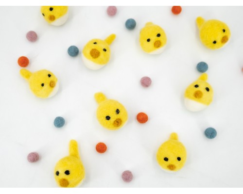 Felt Mini Chick Head Easter Ornament