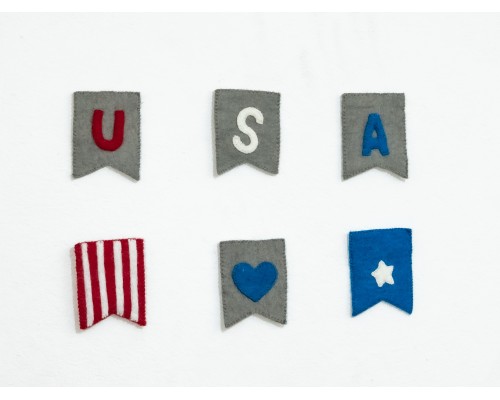 12x9cm Felt USA Banner - 4th of July