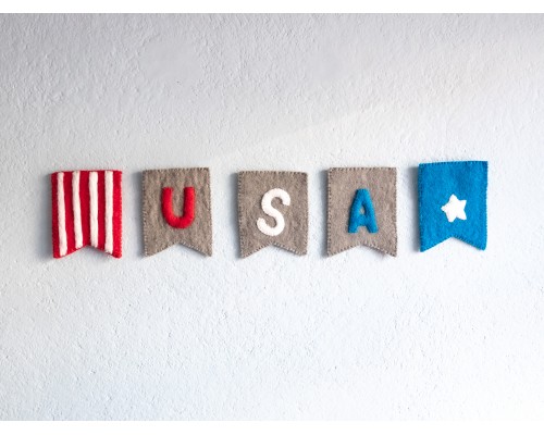 12x9cm Felt USA Banner - 4th of July
