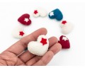 4cm Felt Heart with Star