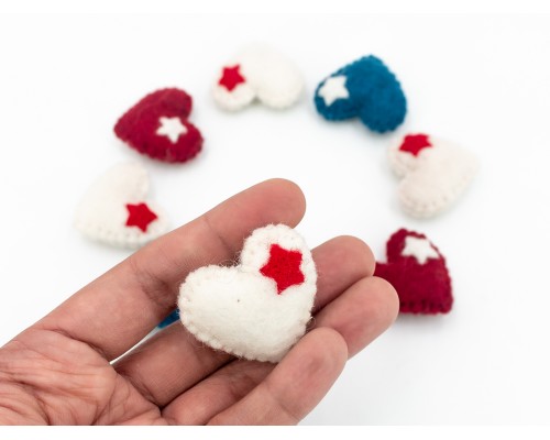 4cm Felt Heart with Star