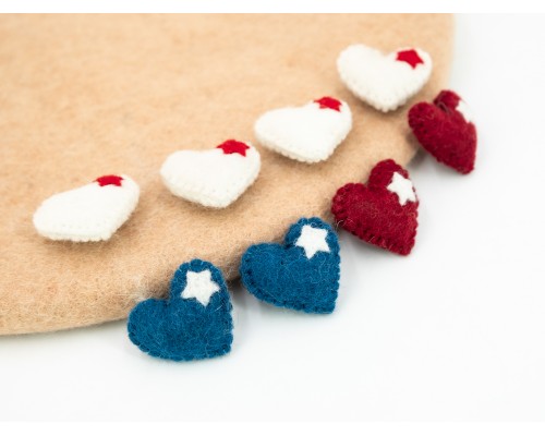 4cm Felt Heart with Star