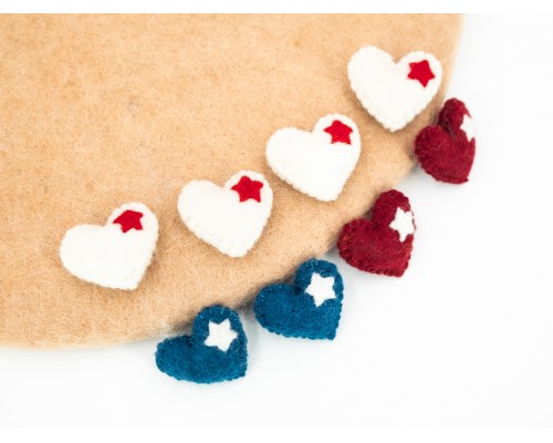 4cm Felt Heart with Star