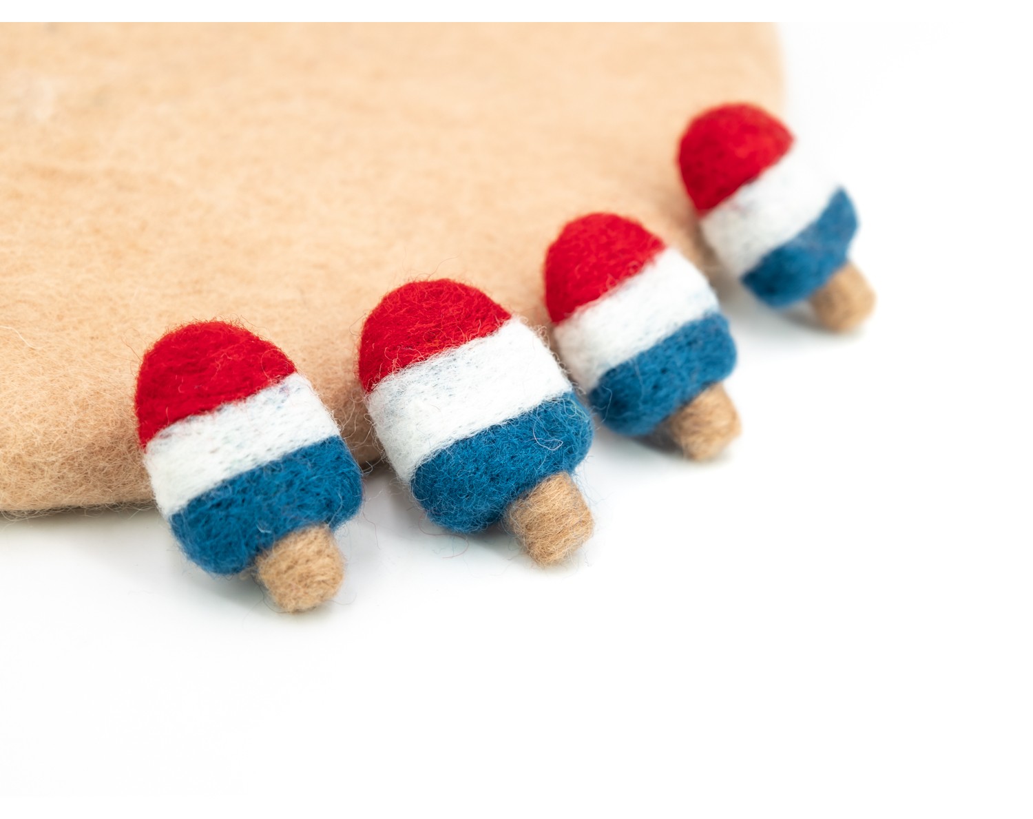 Handmade Felt 15 cm Squares made of 100% Nepal Wool Christmas Assorted Colours