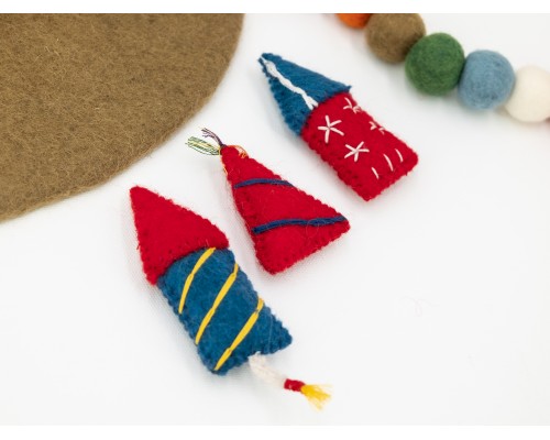 Handmade Felt Firecracker - 4th of July
