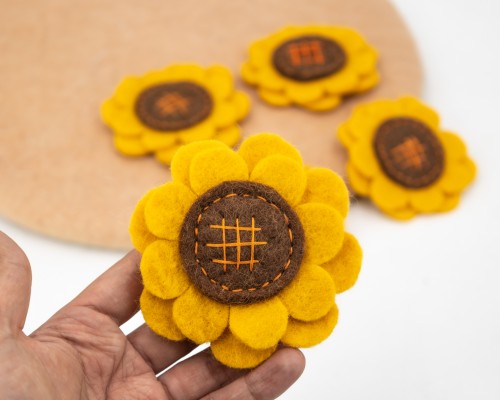 10cm Felt Sunflower