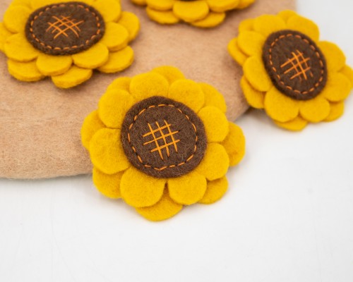 10cm Felt Sunflower