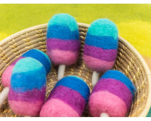 8cm Wool Felt Cotton Candy